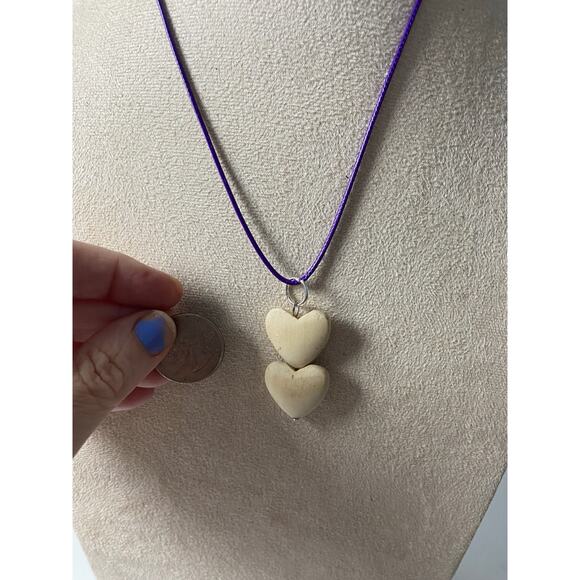 Handmade Wood Heart Pendant Necklace Eco-Friendly Jewelry - Picture 3 of 3